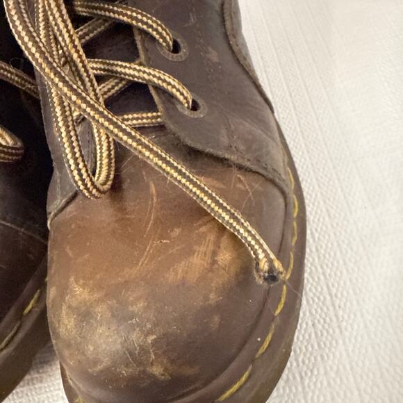 Dr Martens Boots Vintage Womens Size 6 US Made in England 4 UK Brown Y2K Grunge - Picture 4 of 15